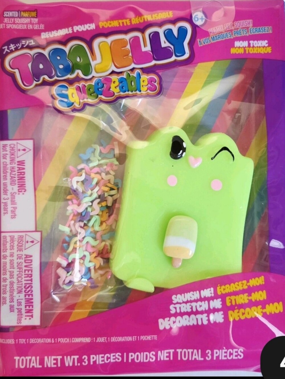 TabaJelly Squeezeables Green Frog With Popsicle Squishy. Decorate.Hard To Find.